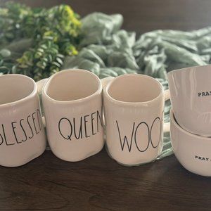 Rae Dun "Blessed, Queen, Woof, Pray" Coffee Cup/Mug Set